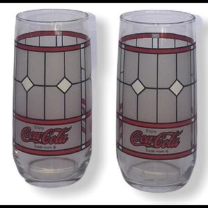 VTG Coca-Cola Tiffany Style Libby Glasses